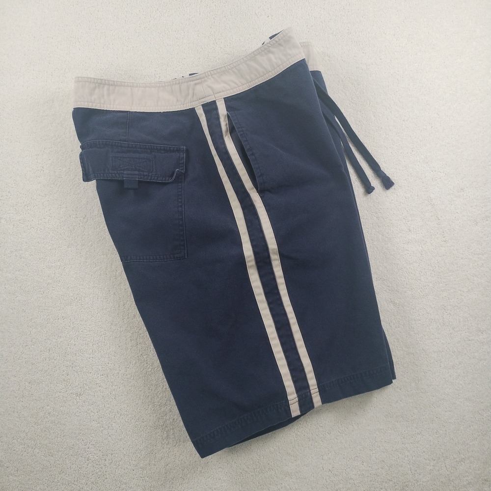 Vtg y2k Utility Brand Cotton Canvas Shorts Men's 36 Blue Tan Skater Retro Surf